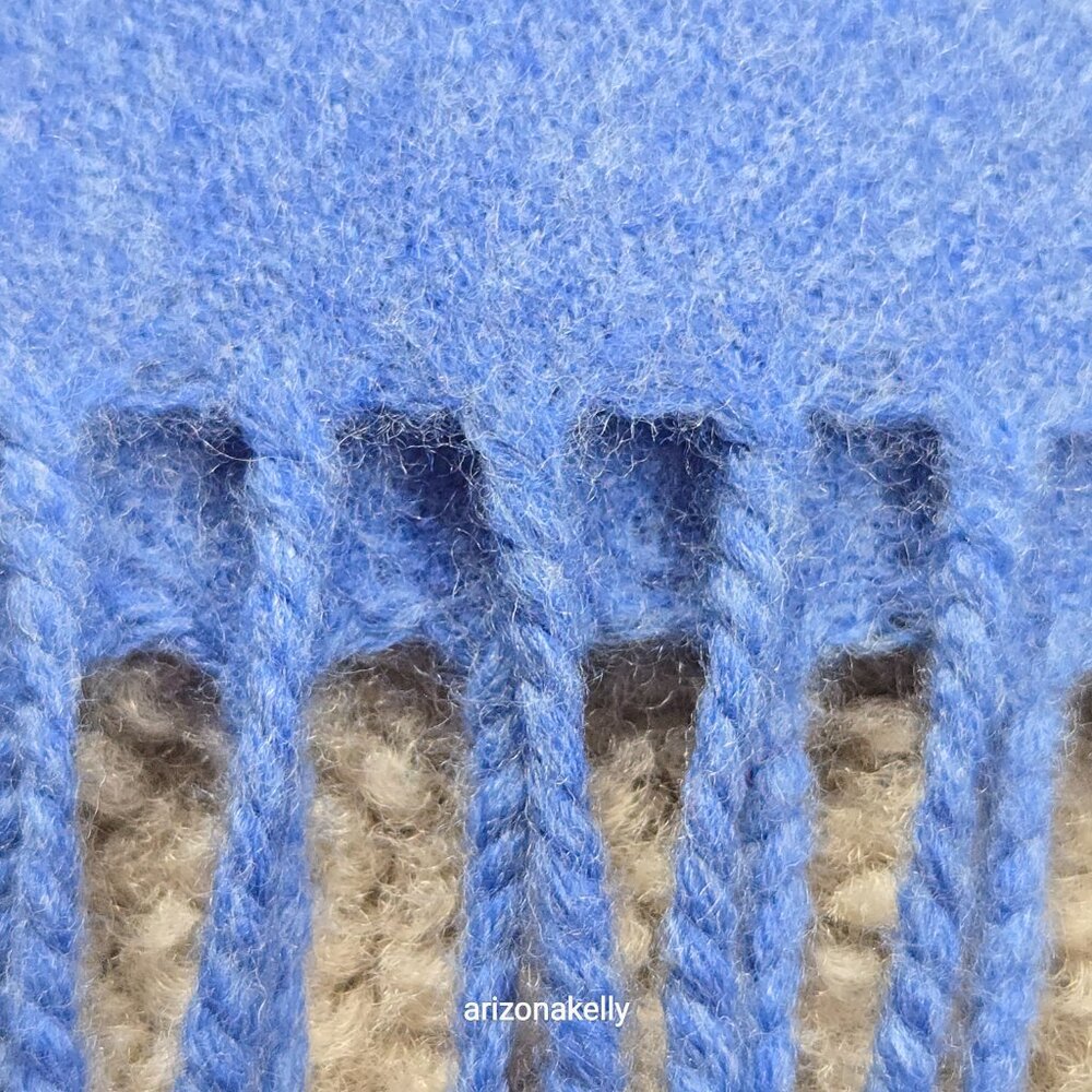 NWT John Hanly Extra Fine Merino Wool Scarf Blue - Picture 5 of 10